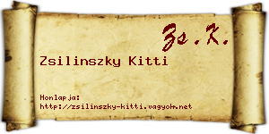 Zsilinszky Kitti névjegykártya